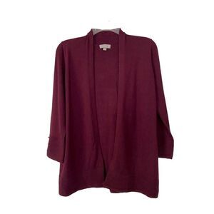 Evolution Open Front Cardigan Sweater Burgundy Available in Size XS and S​